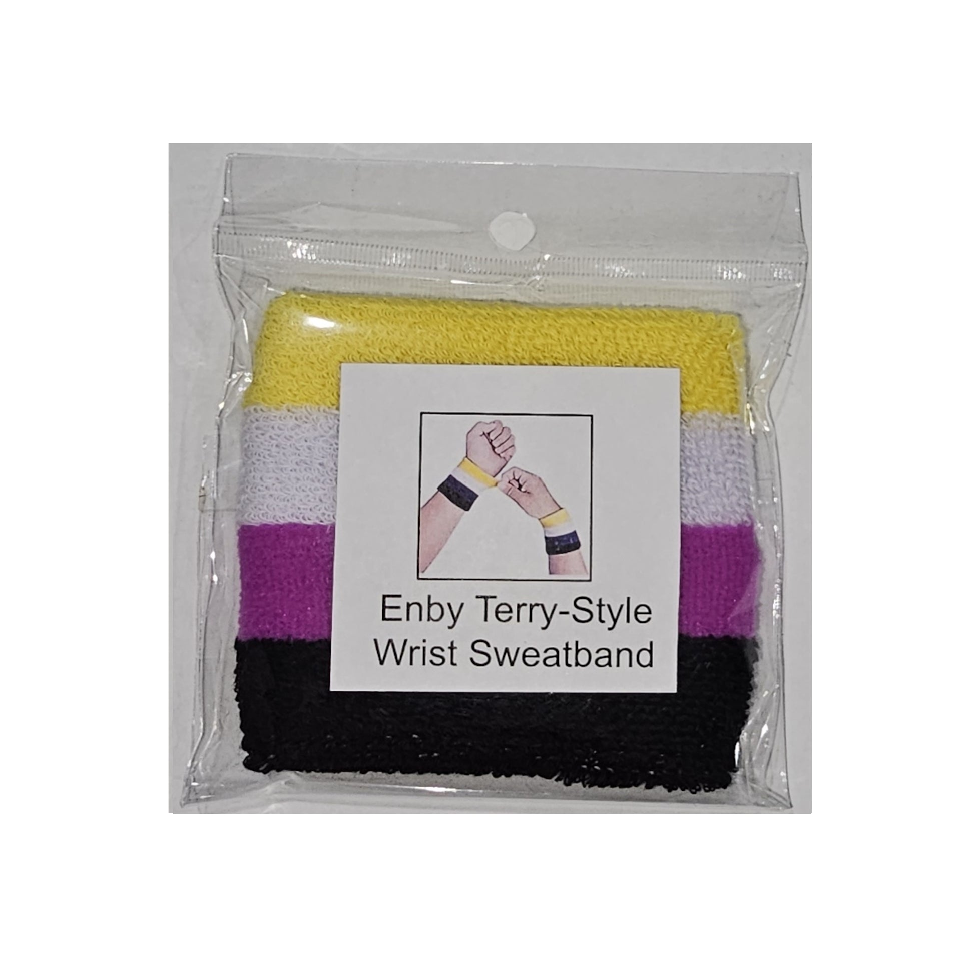 Nonbinary Enby Pride Wrist Sweat Band Nonbinary nonbinary-Enby-Wrist-Sweatband-non-binary