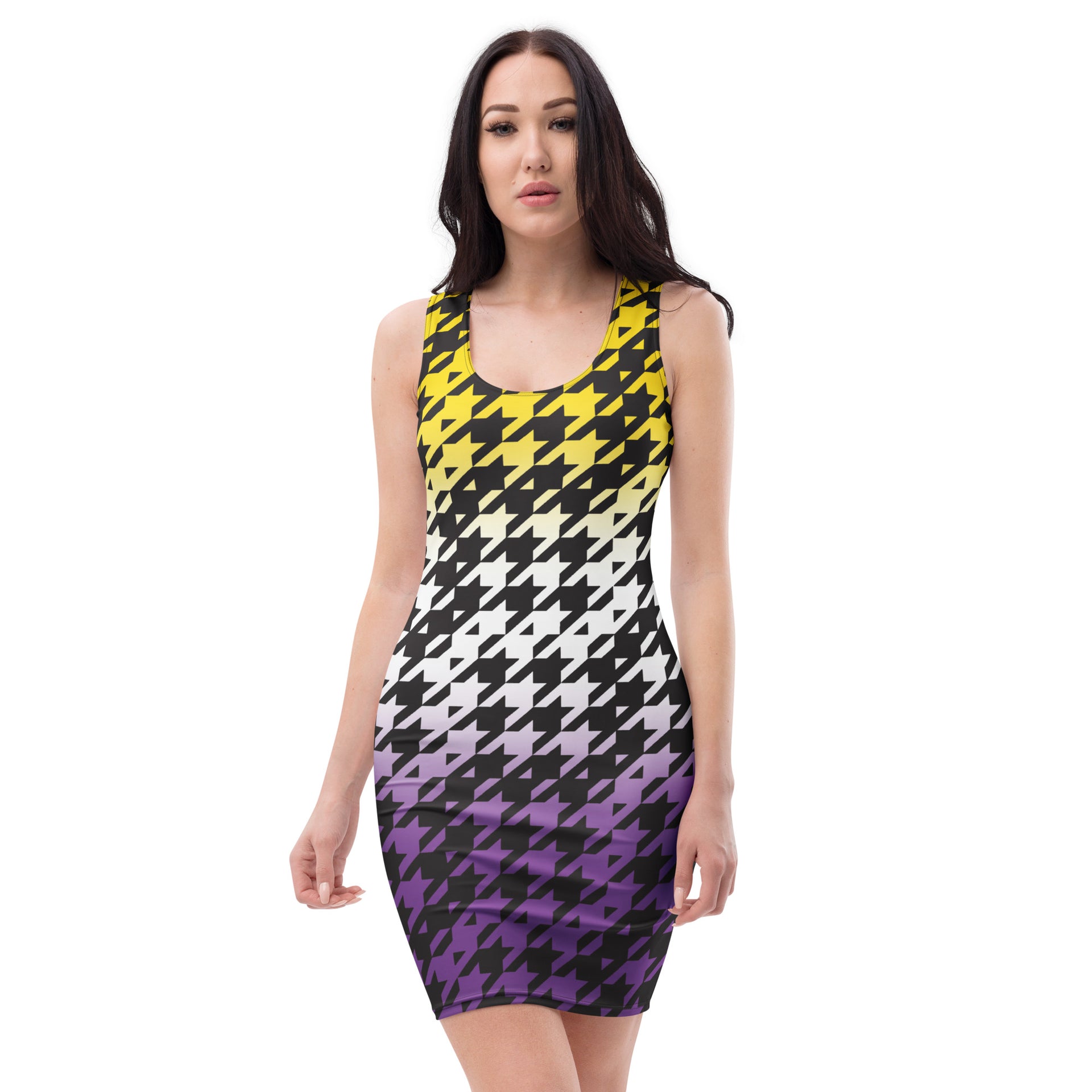 houndstooth bodycon dress Houndstooth Red & Black Print Bodycon Dress
