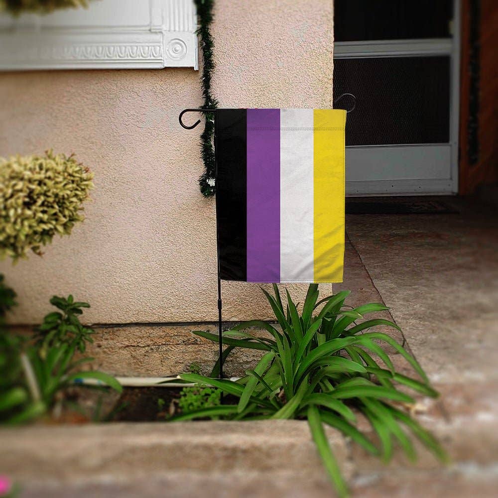 Nonbinary Enby Pride 12x18in Garden Flag nonbinary-enby-pride-12x18in-garden-flag-lifestyle Garden Flag
