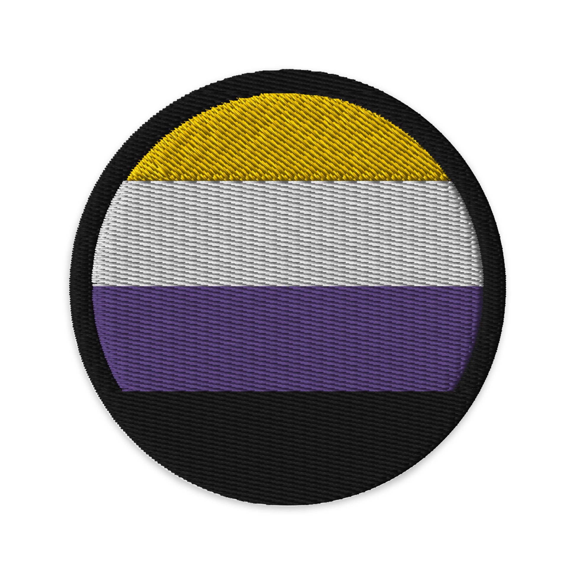 Nonbinary Enby Pride Circle Embroidered Patch Nonbinary nonbinary-enby-pride-circle-embroidered-patch-circular-3-in-front