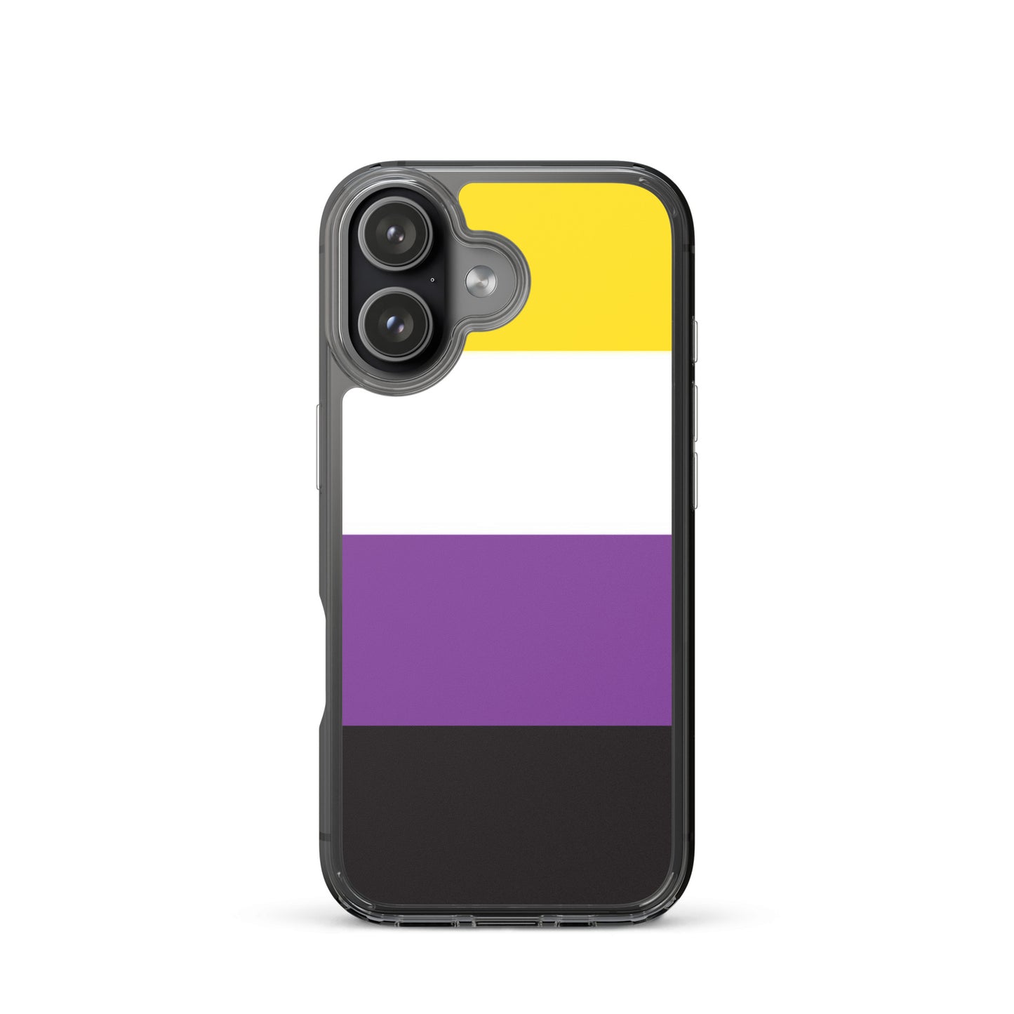 Apple iPhone 17 phone case with Nonbinary enby pride flag design on white background