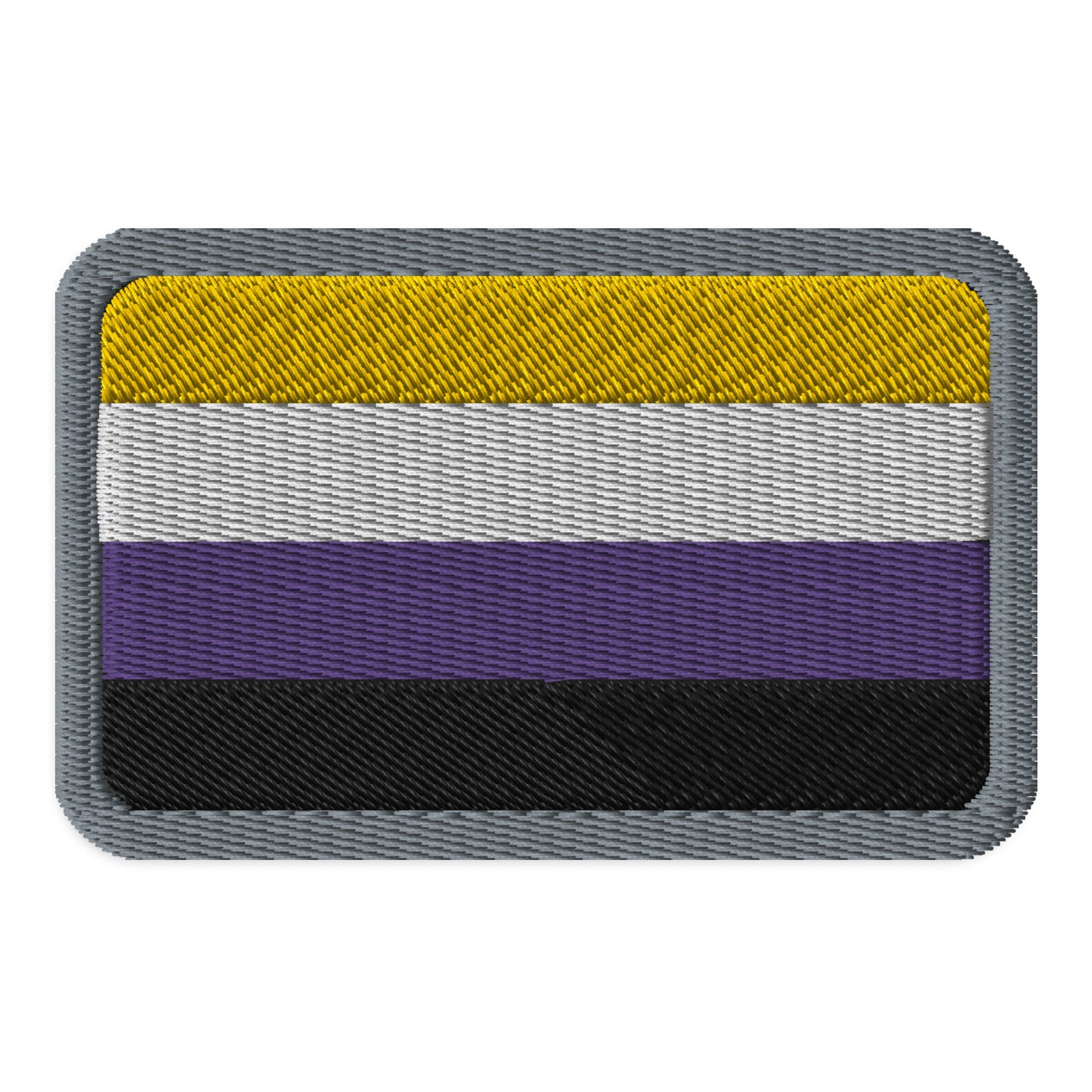 Nonbinary Enby Pride Flag Embroidered Patch Nonbinary nonbinary-enby-pride-flag-embroidered-patch-3.5x2.25-front Patches
