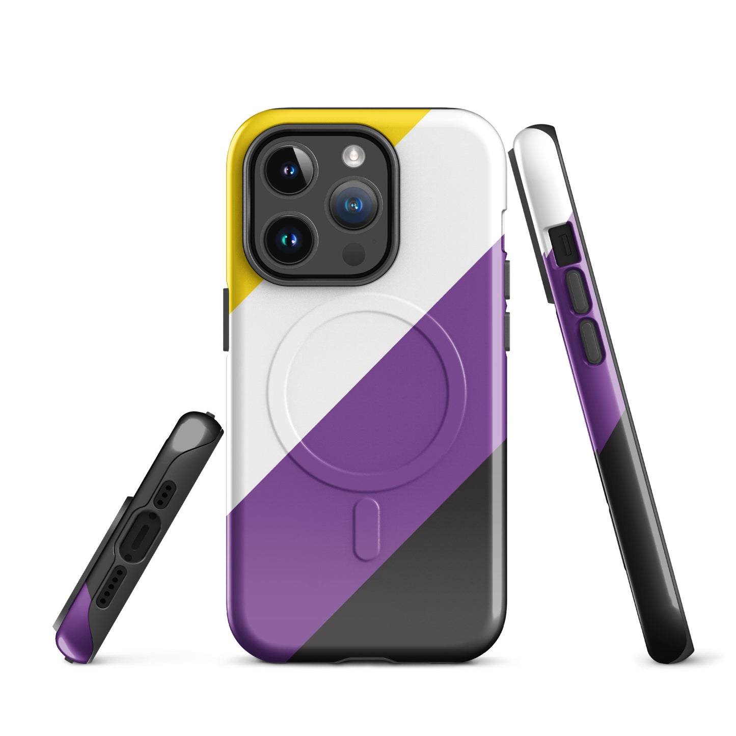 Nonbinary Enby Pride MagSafe® Tough Phone Case for Apple iPhone® iPhone 14 Pro Nonbinary nonbinary-enby-pride-magsafe-tough-phone-case-for-apple-iphone-14-pro-front