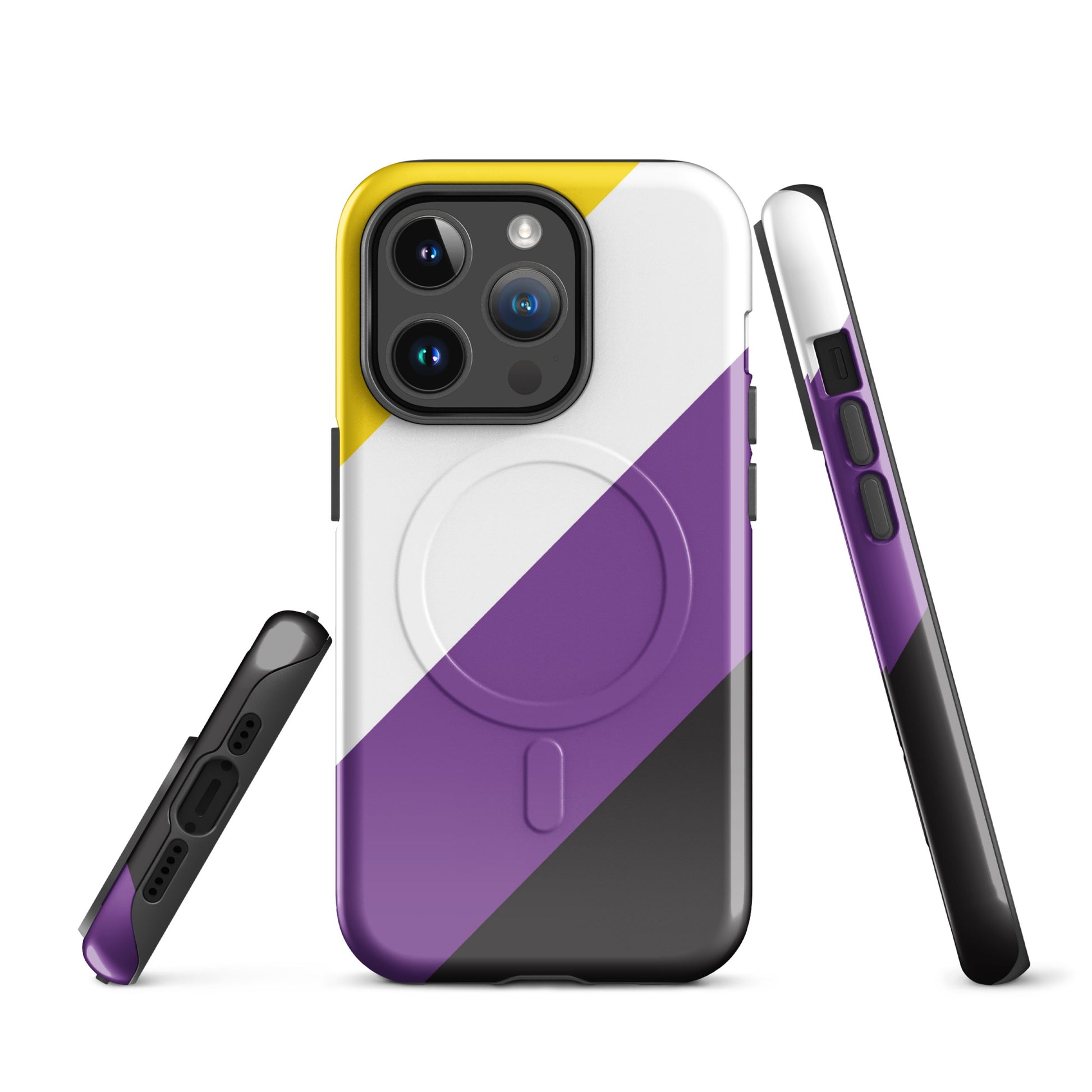 Nonbinary Enby Pride MagSafe® Tough Phone Case for Apple iPhone® iPhone 14 Pro Nonbinary nonbinary-enby-pride-magsafe-tough-phone-case-for-apple-iphone-14-pro-front