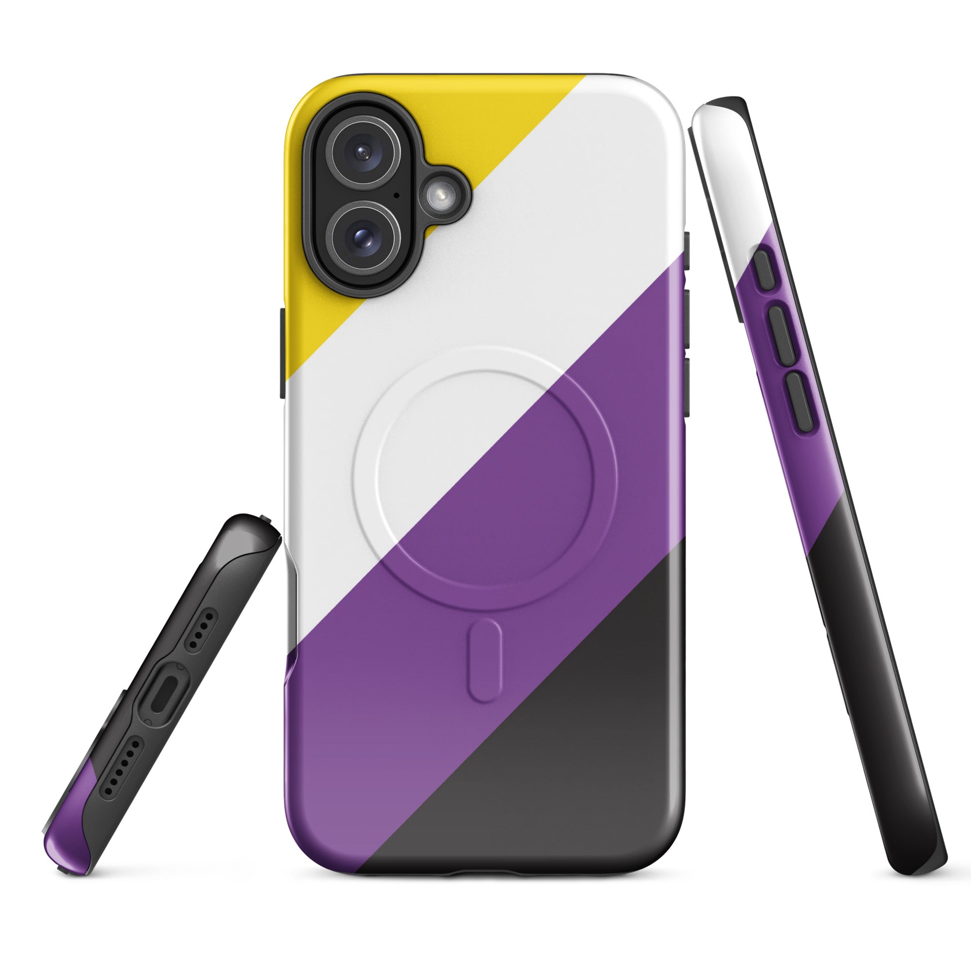 Nonbinary Enby Pride MagSafe® Tough Phone Case for Apple iPhone® iPhone 16 Plus Nonbinary nonbinary-enby-pride-magsafe-tough-phone-case-for-apple-iphone-16-plus-front