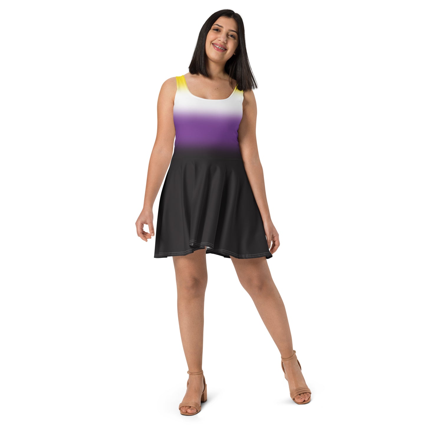 Nonbinary Enby Skater Dress nonbinary-enby-skater-dress-front-lifestyle