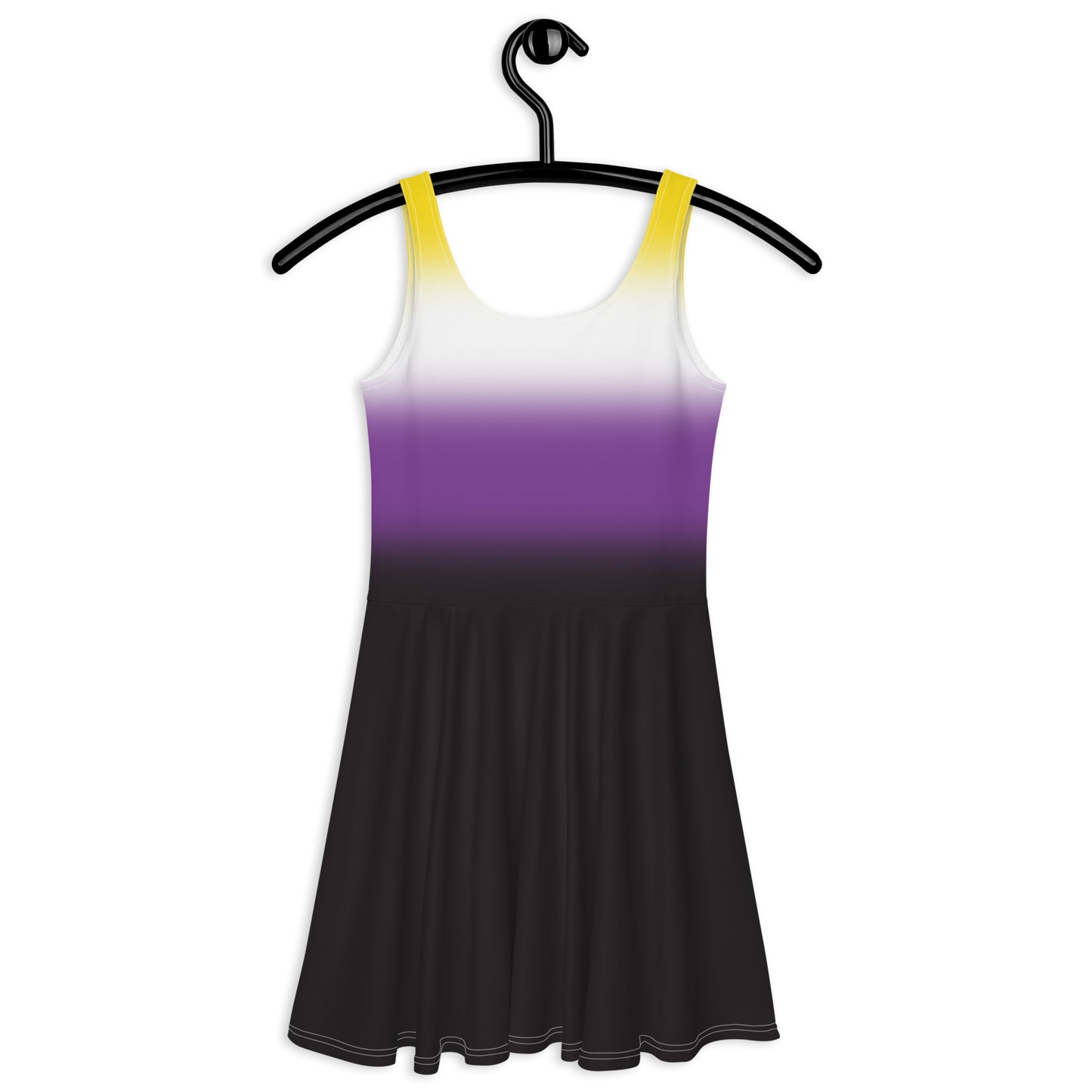 Nonbinary Enby Skater Dress nonbinary-enby-skater-dress-on-hanger