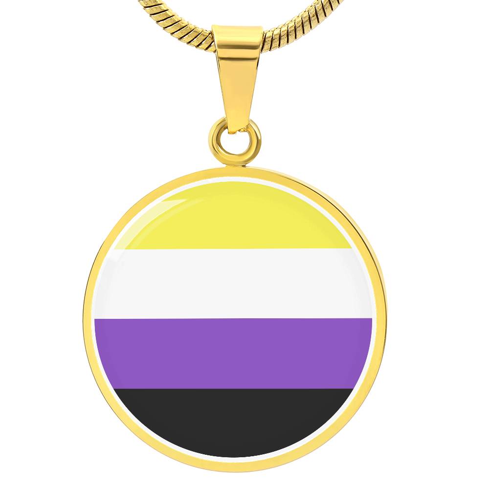 Nonbinary Enby Pride Circle Pendant Necklace Gold Nonbinary nonbinary_pendant_in_gold