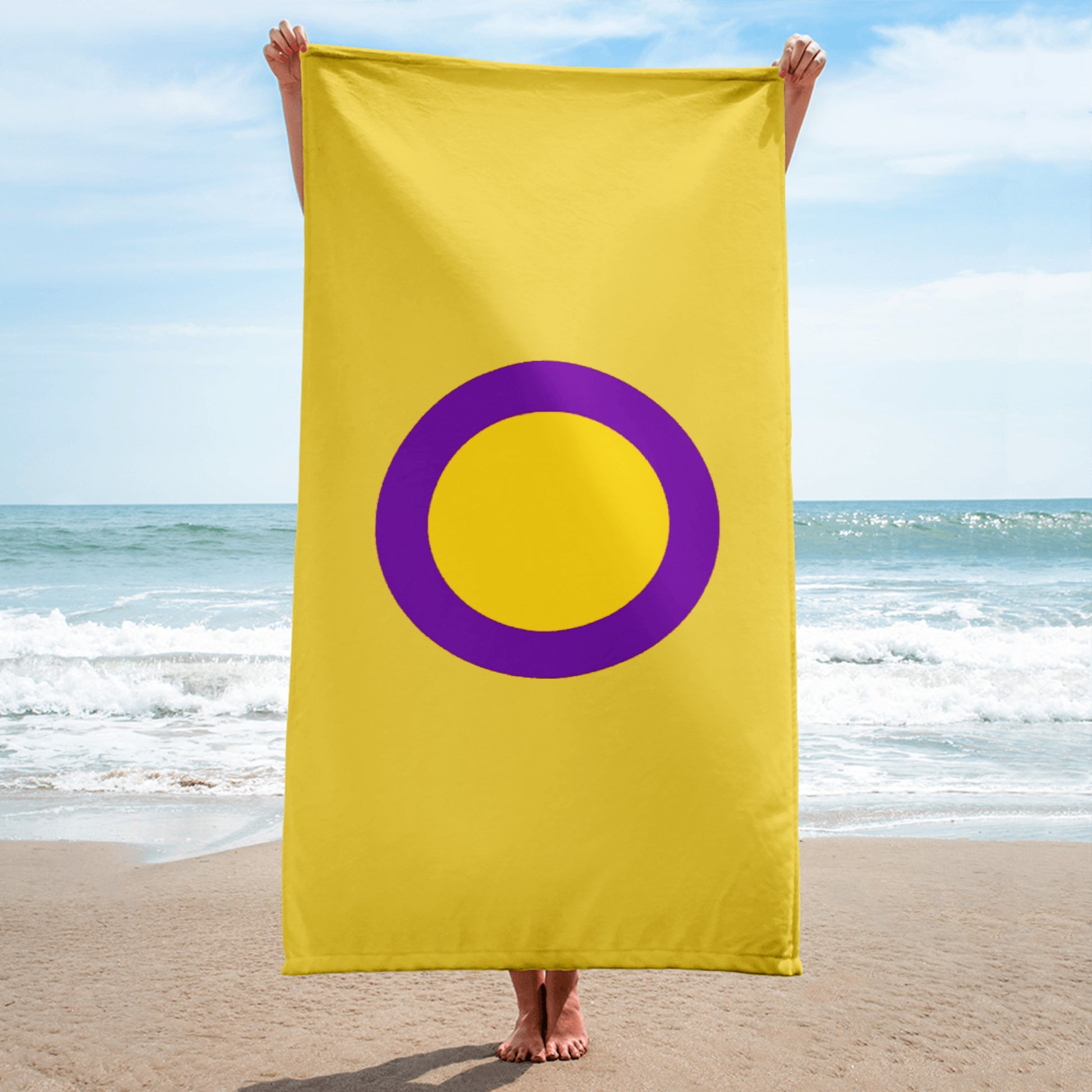 Intersex Pride Flag Beach Blanket Towel ntersex-pride-flag-beach-blanket-towel-beach