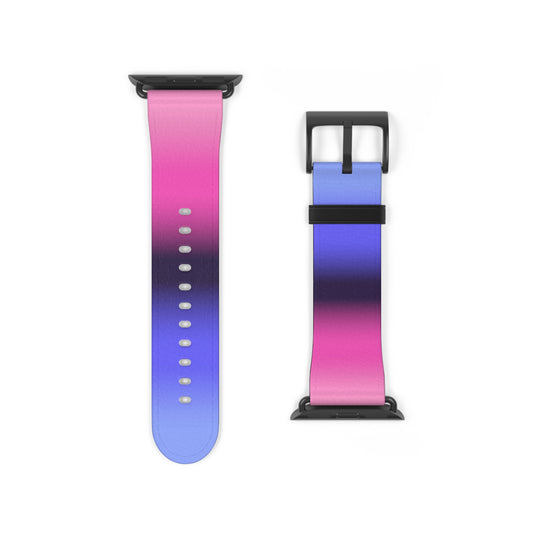 Omnisexual Pride Apple Watch Band Strap In Ombre 38 - 41 mm Black Matte