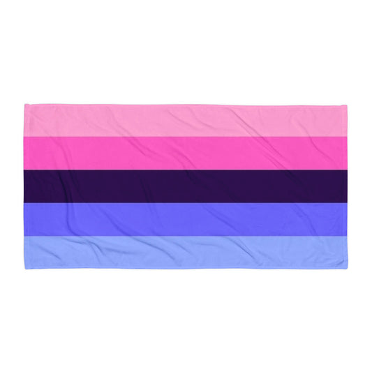 Omnisexual Pride Flag Beach Blanket Towel 30x60 Multi Omnisexual omnisexual-pride-flag-beach-blanket-towel-flat