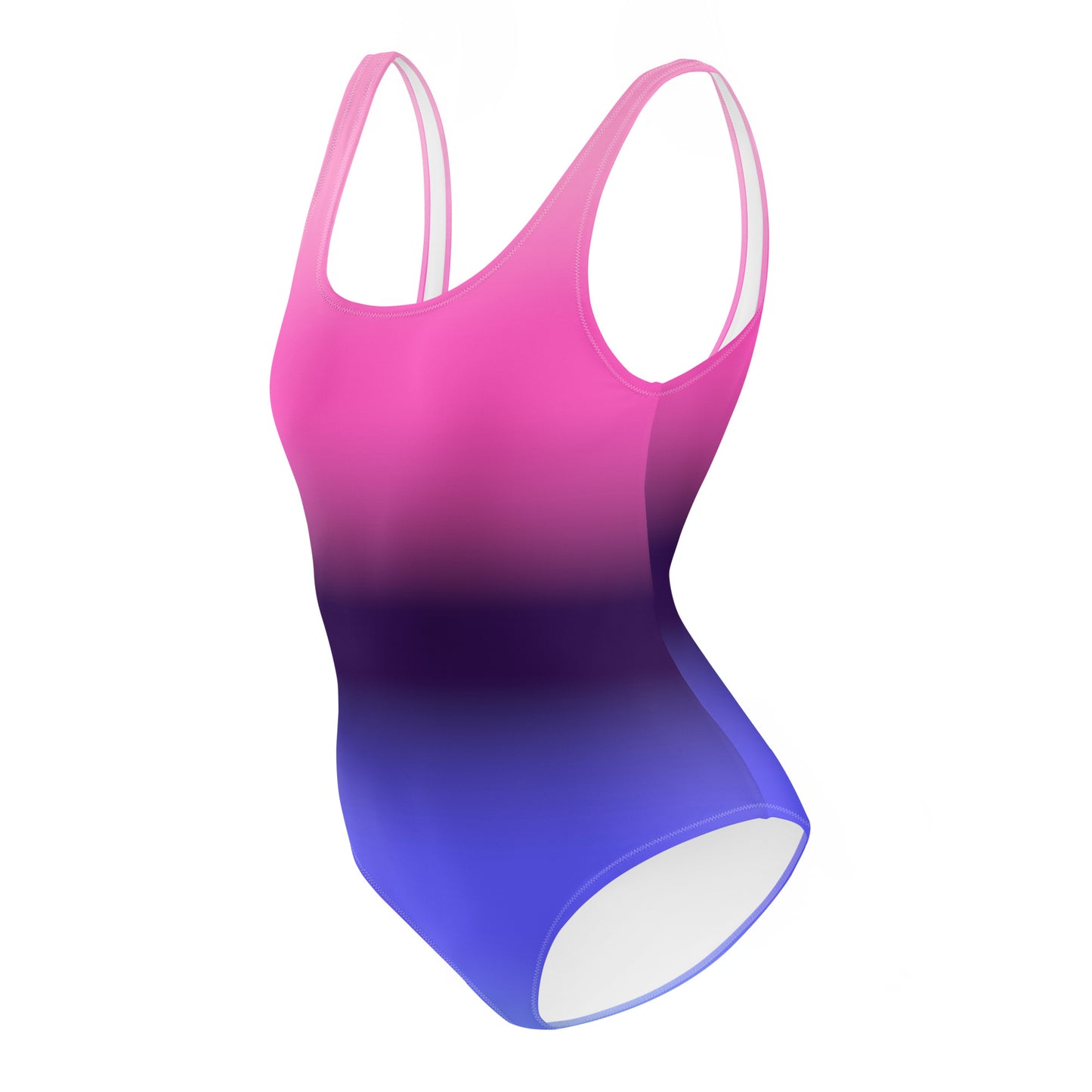 omnisexual pride Gradient pink to blue swimsuit on a white background