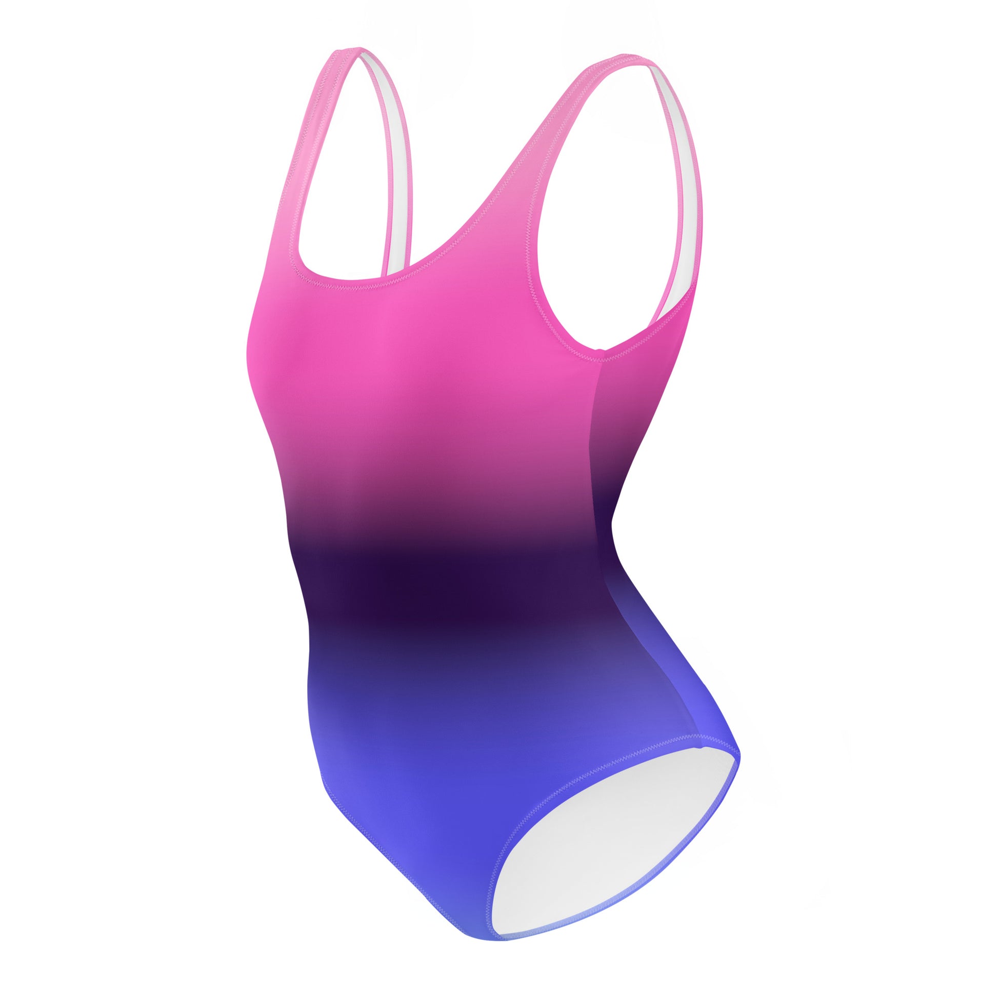 omnisexual pride Gradient pink to blue swimsuit on a white background