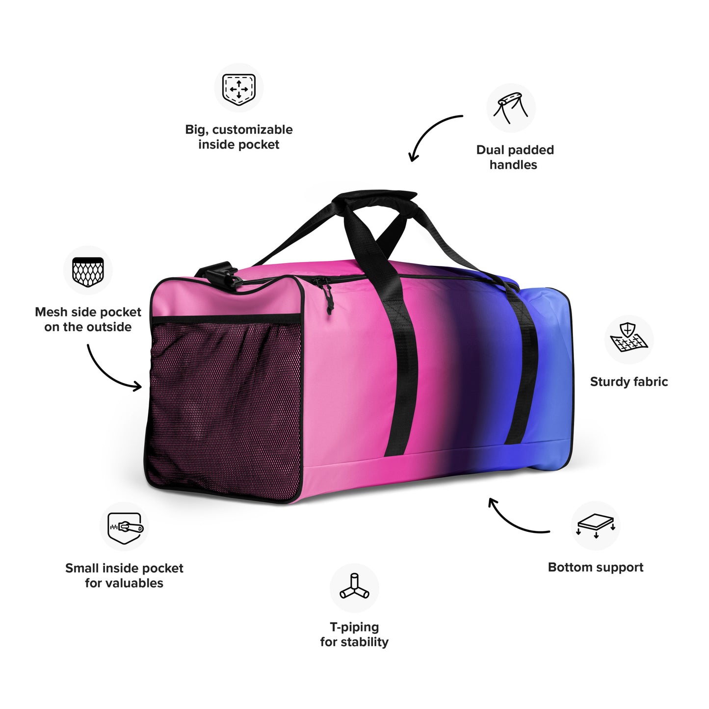 Omnisexual Pride Weekender Duffel Bag in Ombre omnisexual-pride-weekender-duffel-bag-in-ombre-details