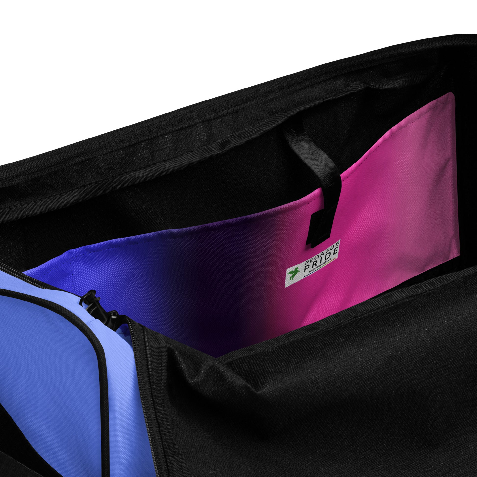 Omnisexual Pride Weekender Duffel Bag in Ombre omnisexual-pride-weekender-duffel-bag-in-ombre-inside-pocket