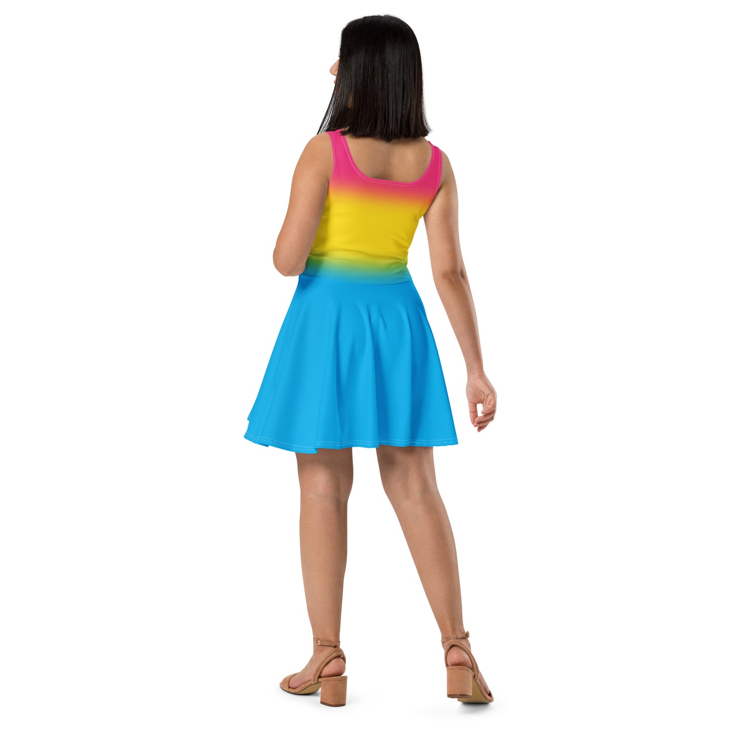 Pansexual Pan Skater Dress pan-pansexual-skater-dress-back-lifestyle