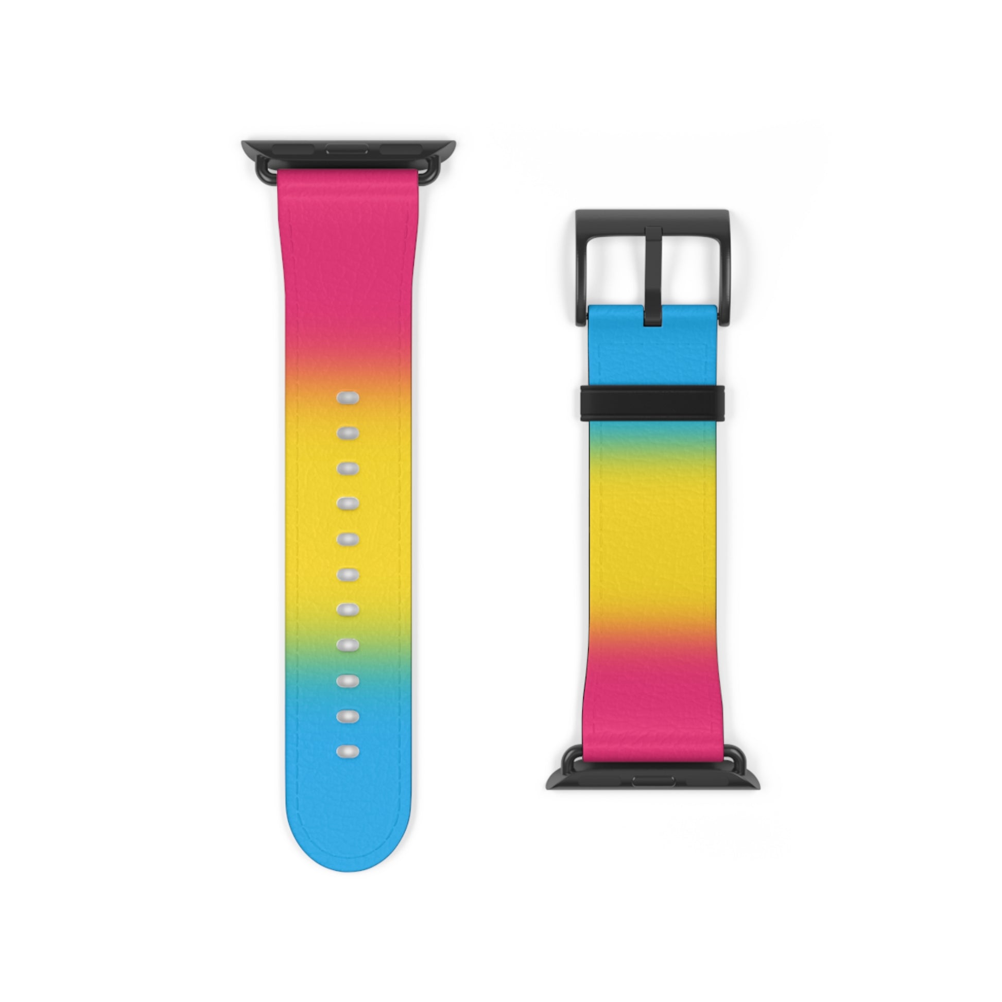 Pansexual Pan Pride Apple Watch Band Strap In Ombre 38 - 41 mm Black Matte