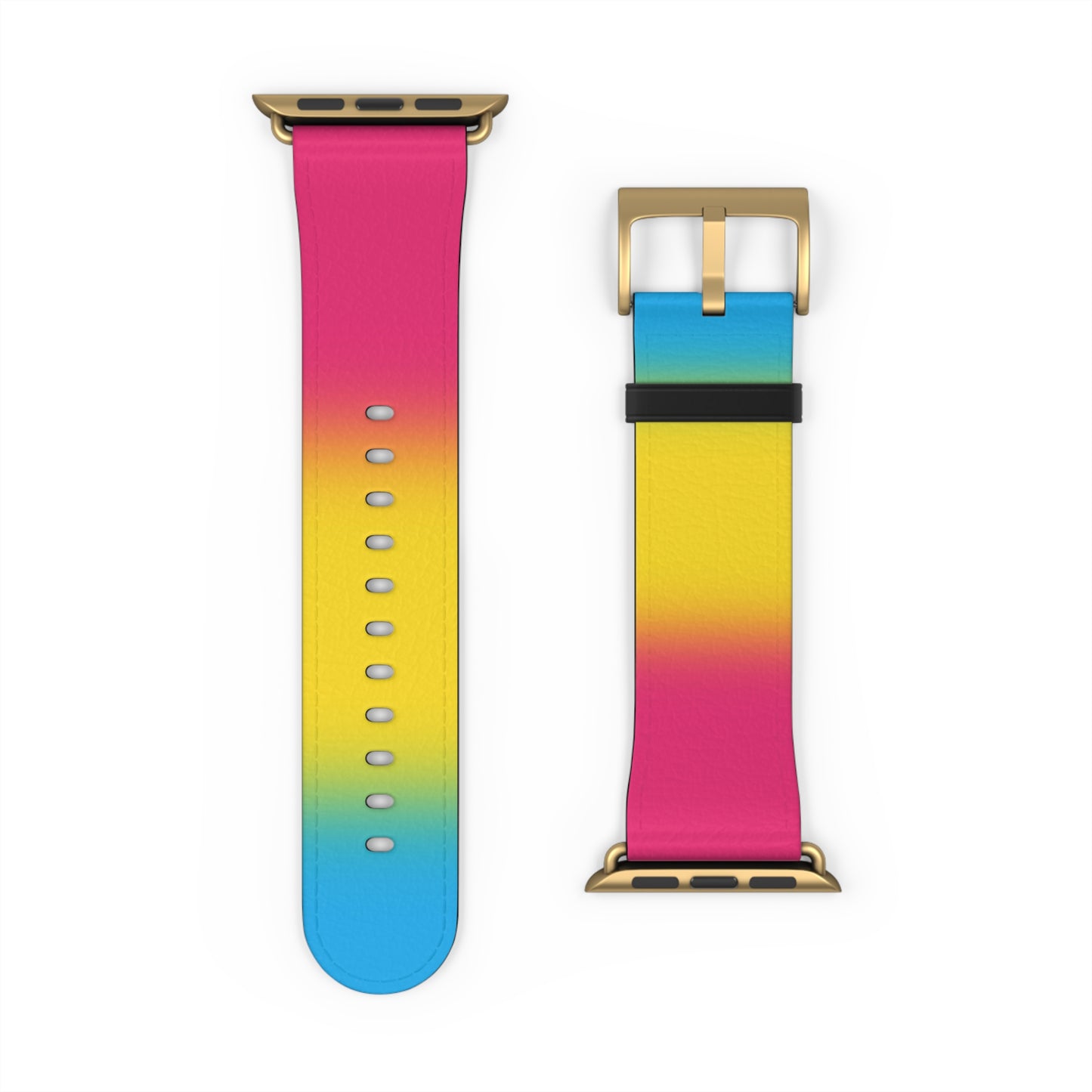 Pansexual Pan Pride Apple Watch Band Strap In Ombre 42 - 45 mm Gold Matte