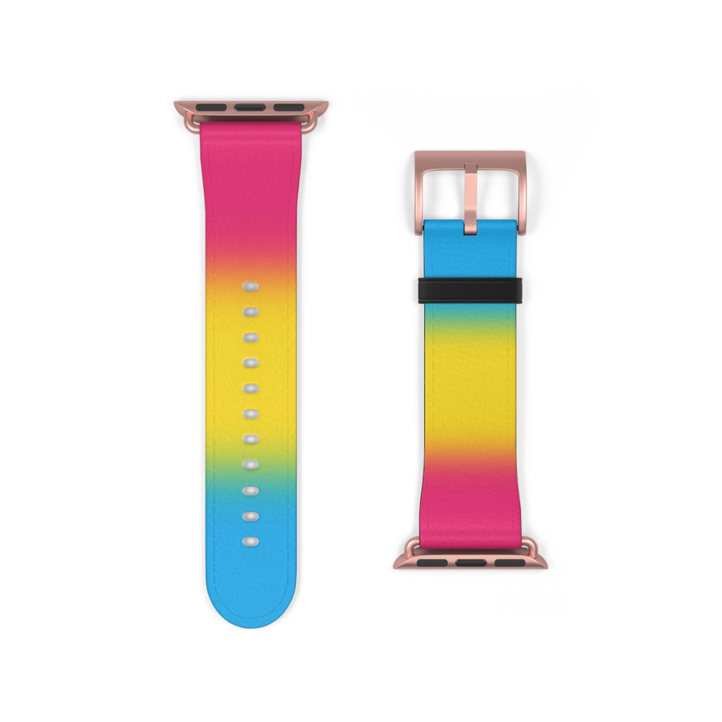 Pansexual Pan Pride Apple Watch Band Strap In Ombre 38 - 41 mm Rose Gold Matte