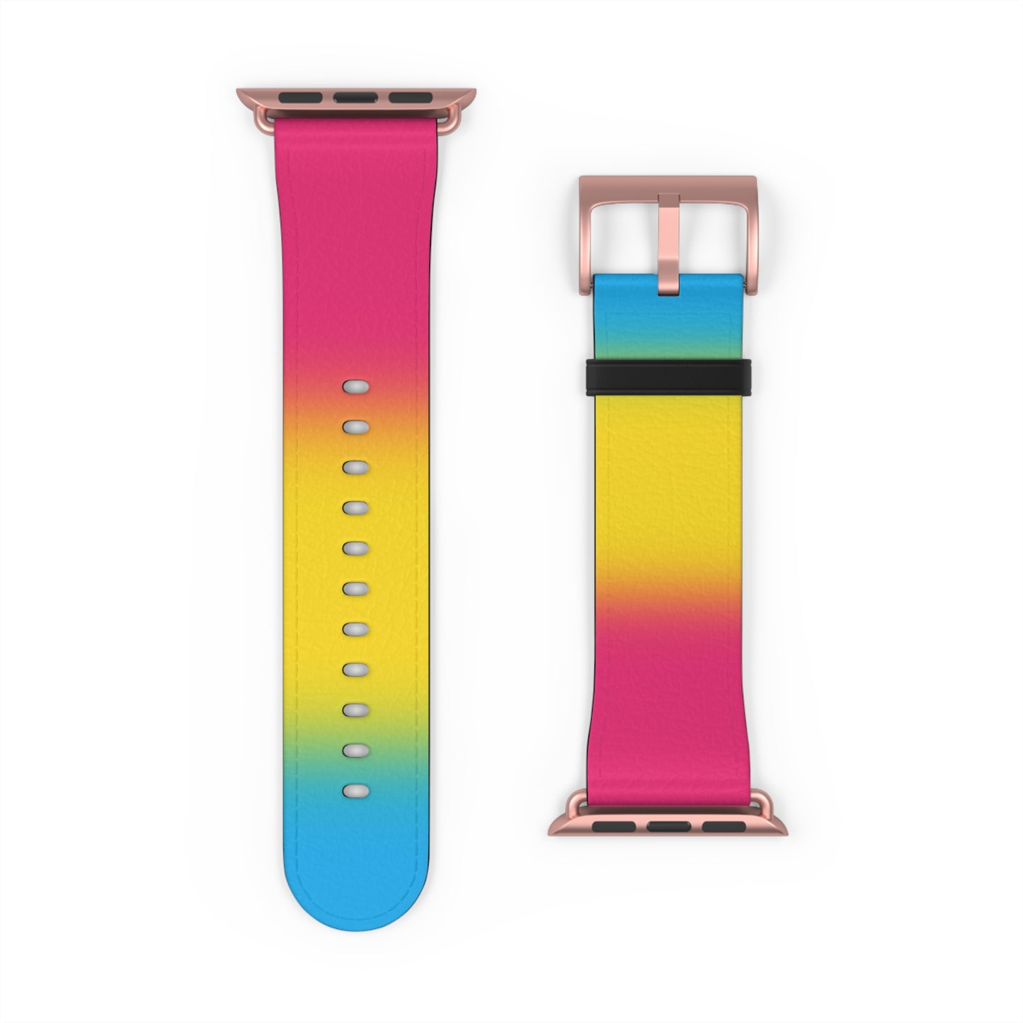 Pansexual Pan Pride Apple Watch Band Strap In Ombre 42 - 45 mm Rose Gold Matte