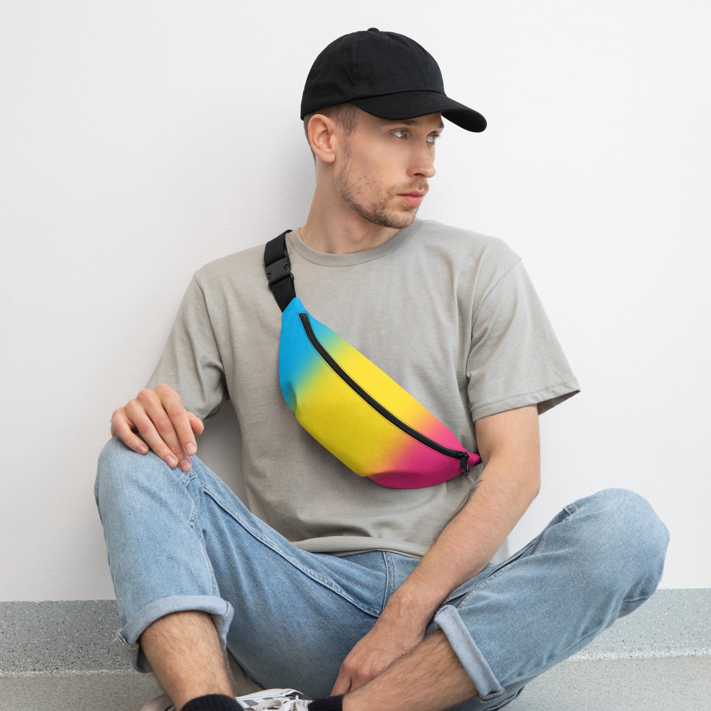 Pansexual Pan Pride Crossbody Fanny Pack - Ombre pansexual-pan-pride-crossbody-fanny-pack-ombre-lifestyle