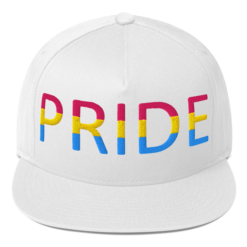 Pansexual Pan Pride Embroidered Snapback Baseball Cap White Pansexual pansexual-pan-pride-embroidered-snapback-baseball-cap-white-front