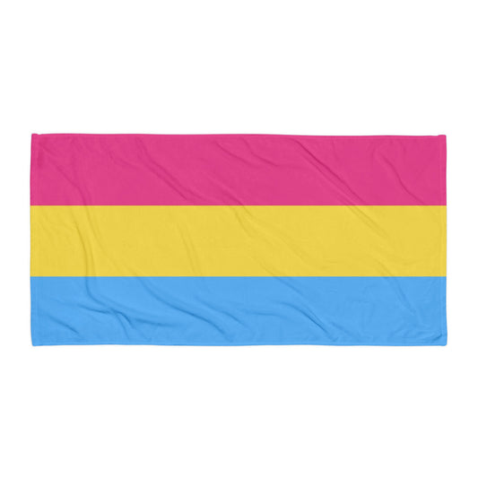 Pansexual Pan Pride Flag Beach Blanket Towel 30x60 Multi Pansexual pansexual-pan-pride-flag-beach-blanket-towel-flat