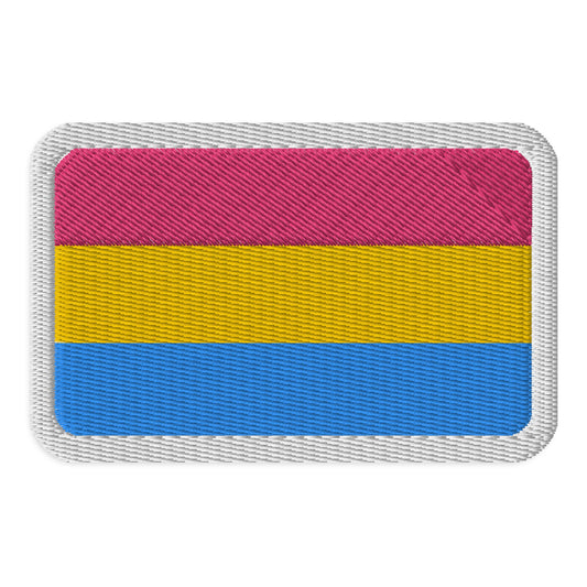 Pansexual Pan Pride Flag Embroidered Patch Pansexual pansexual-pan-pride-flag-embroidered-patch-3.5x2.25-front Patches