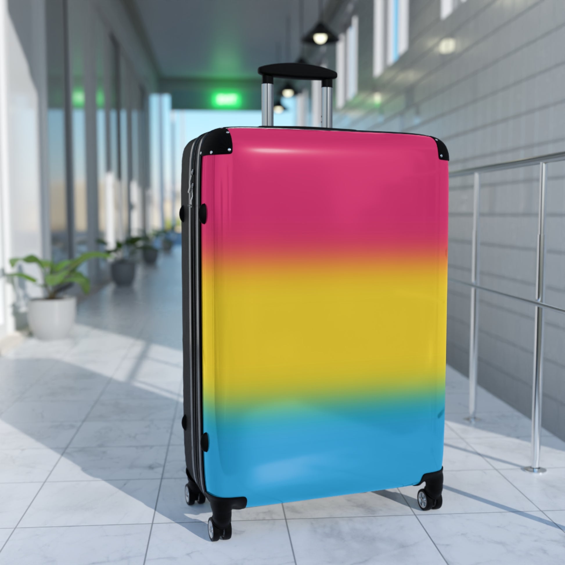 Pansexual Pan Pride Hard-Shell Suitcase - Ombre pansexual-pan-pride-hard-shell-suitcase-ombre-large-airport