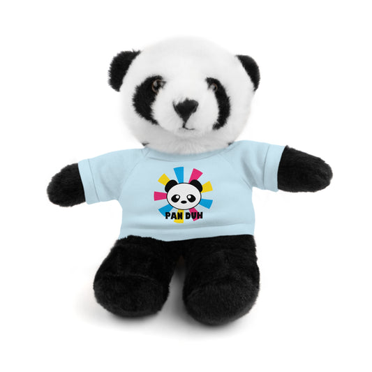 Pansexual Pan Pride Stuffed Plush Animal with Tee Pan Duh Panda Light Blue Panda Pansexual pansexual-pan-pride-stuffed-plush-animal-with-tee-pan-duh-panda-blue-front