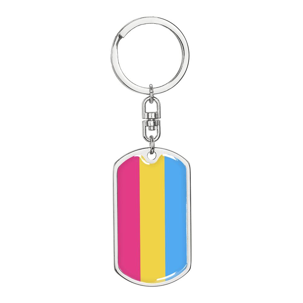 Pansexual Pride Military Dog Tag Keychain Silver Pansexual pansexual-pride-military-dog-tag-keychain-silver