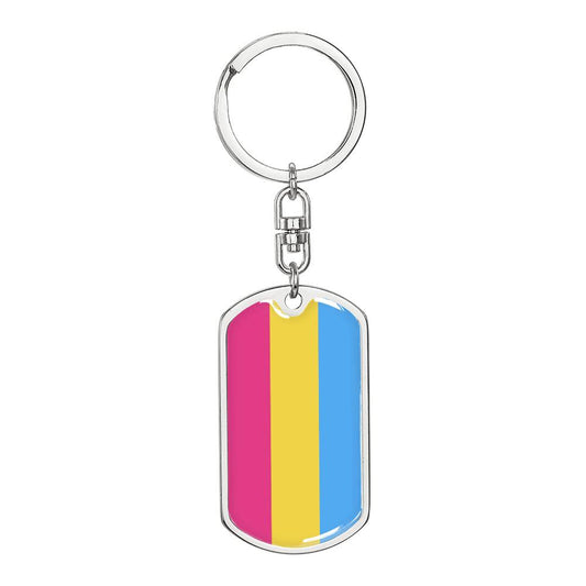 Pansexual Pride Military Dog Tag Keychain Silver Pansexual pansexual-pride-military-dog-tag-keychain-silver