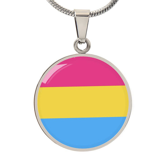 Pansexual Pan Pride Circle Pendant Necklace Silver Pansexual pansexual_pride_pendant_in_silver