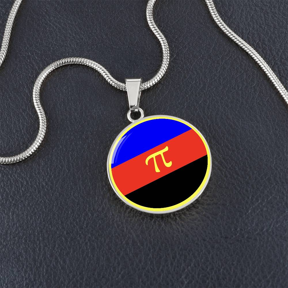 Polyamory Pride Circle Pendant Necklace polyamory_pride_pi_pendant_necklace_in_silver