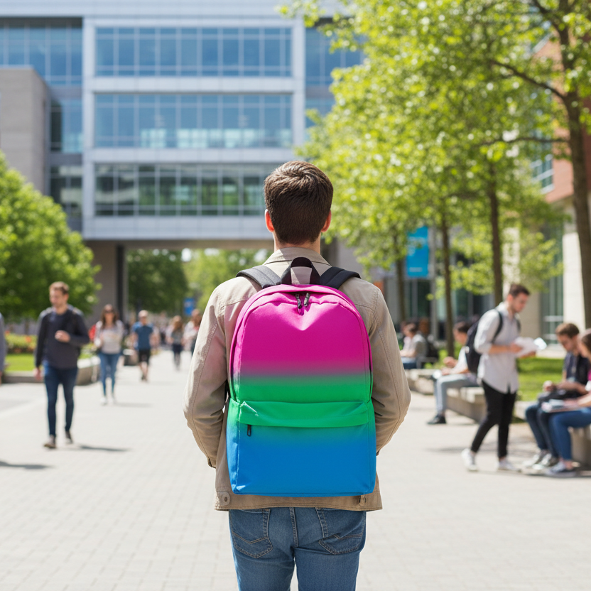 Polysexual Poly Pride Backpack - Ombre polysexual-poly-Pride-Backpack-ombre-left