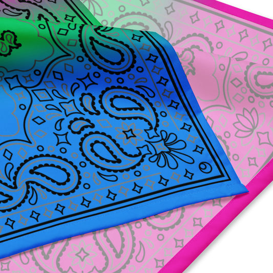 Polysexual Poly Pride Paisley Bandana polysexual-poly-pride-Bandana-detail