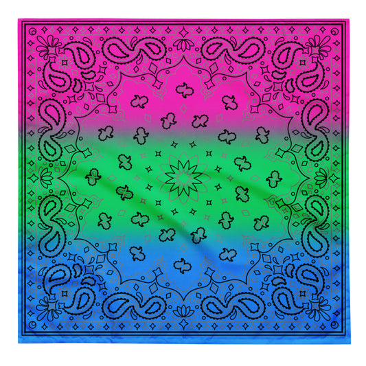 Polysexual Poly Pride Paisley Bandana L Polysexual polysexual-poly-pride-Bandana-front
