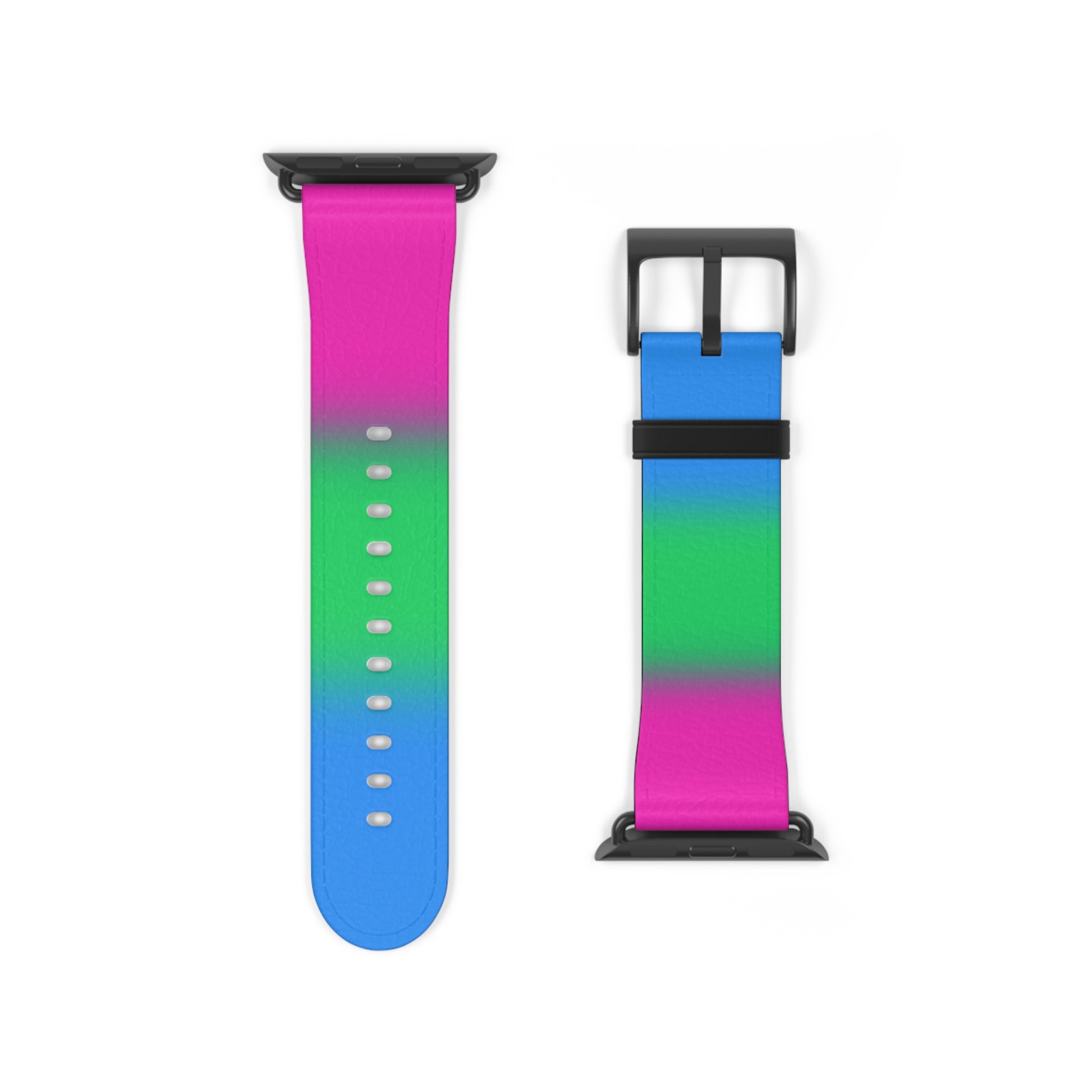 Polysexual Poly Pride Apple Watch Band Strap In Ombre 38 - 41 mm Black Matte 