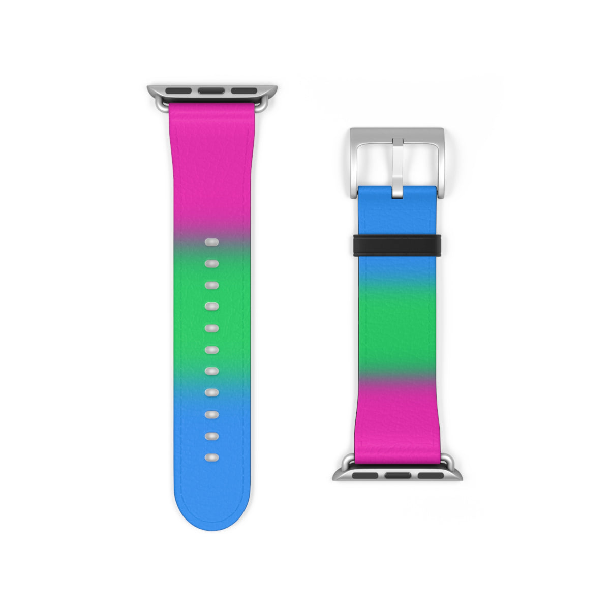 Polysexual Poly Pride Apple Watch Band Strap In Ombre 38 - 41 mm Silver Matte