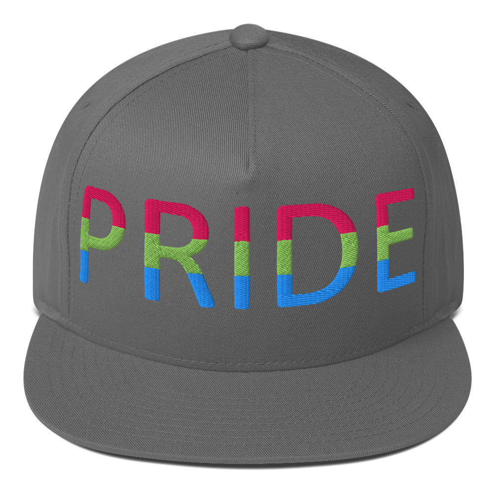 Polysexual Poly Pride Embroidered Snapback Baseball Cap Grey Polysexual polysexual-poly-pride-embroidered-snapback-baseball-cap-grey-front