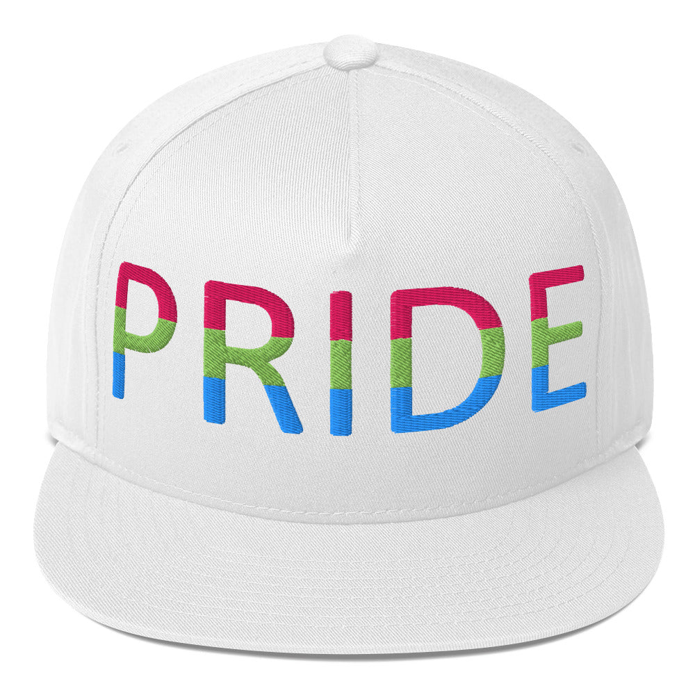 Polysexual Poly Pride Embroidered Snapback Baseball Cap White Polysexual polysexual-poly-pride-embroidered-snapback-baseball-cap-white-front