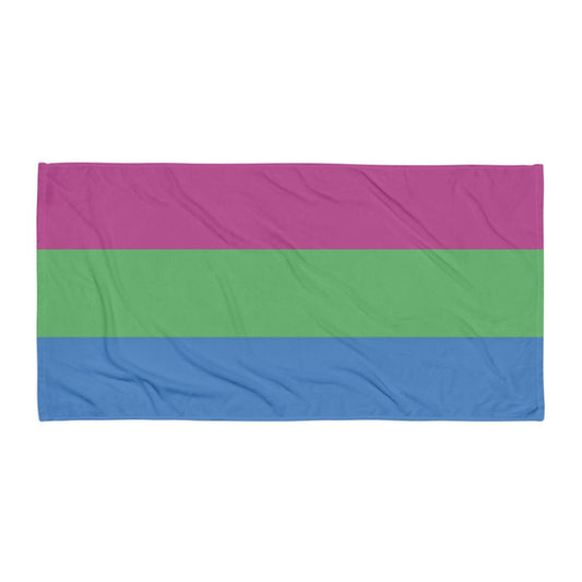 Polysexual Pride Flag Beach Blanket Towel 30x60 Multi Polysexual polysexual-poly-pride-flag-beach-blanket-towel-flat