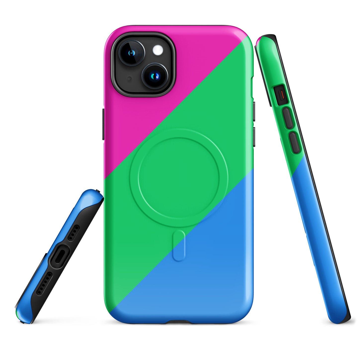 Polysexual Poly Pride MagSafe® Tough Phone Case for Apple iPhone® iPhone 15 Plus Polysexual polysexual-poly-pride-magsafe-tough-phone-case-for-apple-iphone-15-plus-front