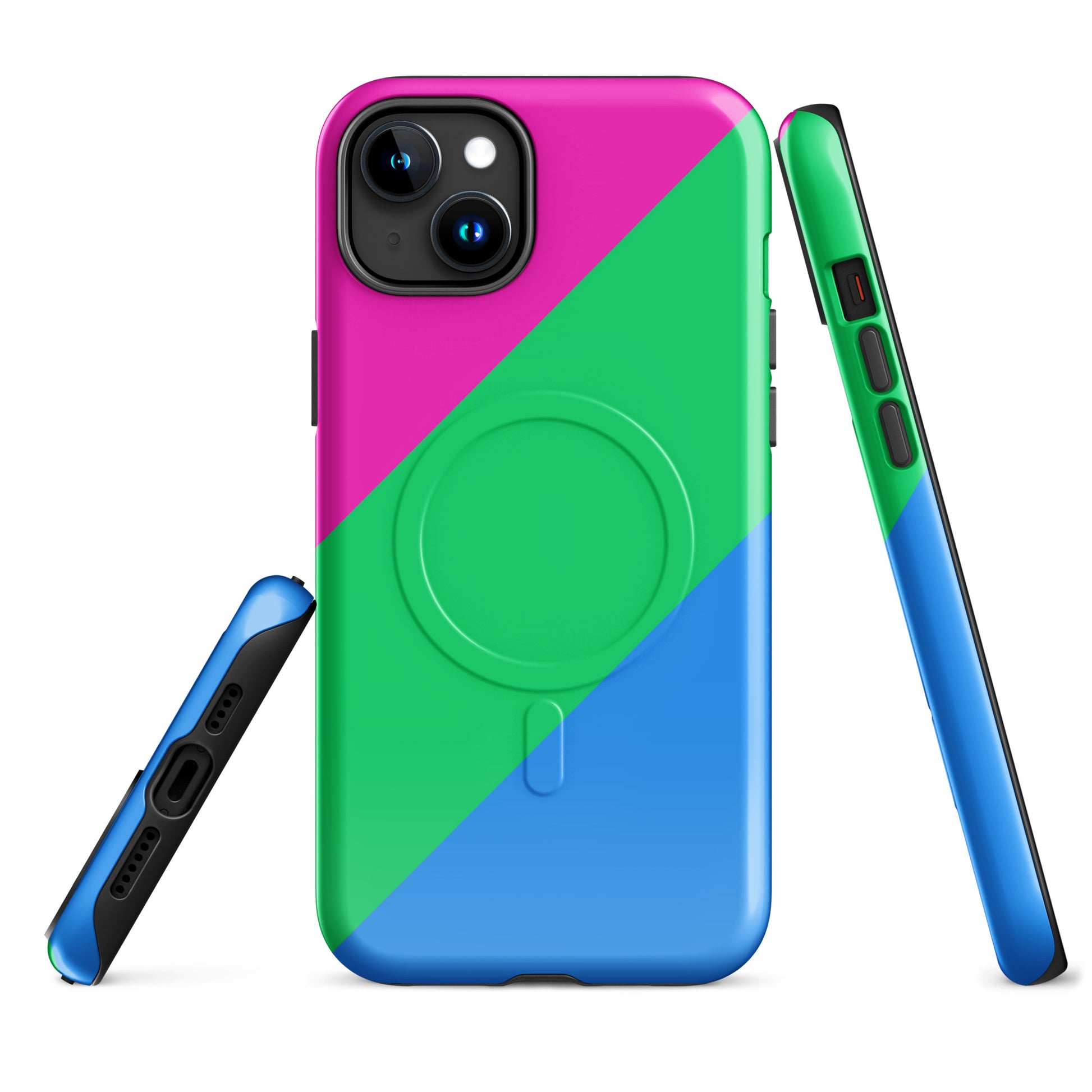Polysexual Poly Pride MagSafe® Tough Phone Case for Apple iPhone® iPhone 15 Plus Polysexual polysexual-poly-pride-magsafe-tough-phone-case-for-apple-iphone-15-plus-front