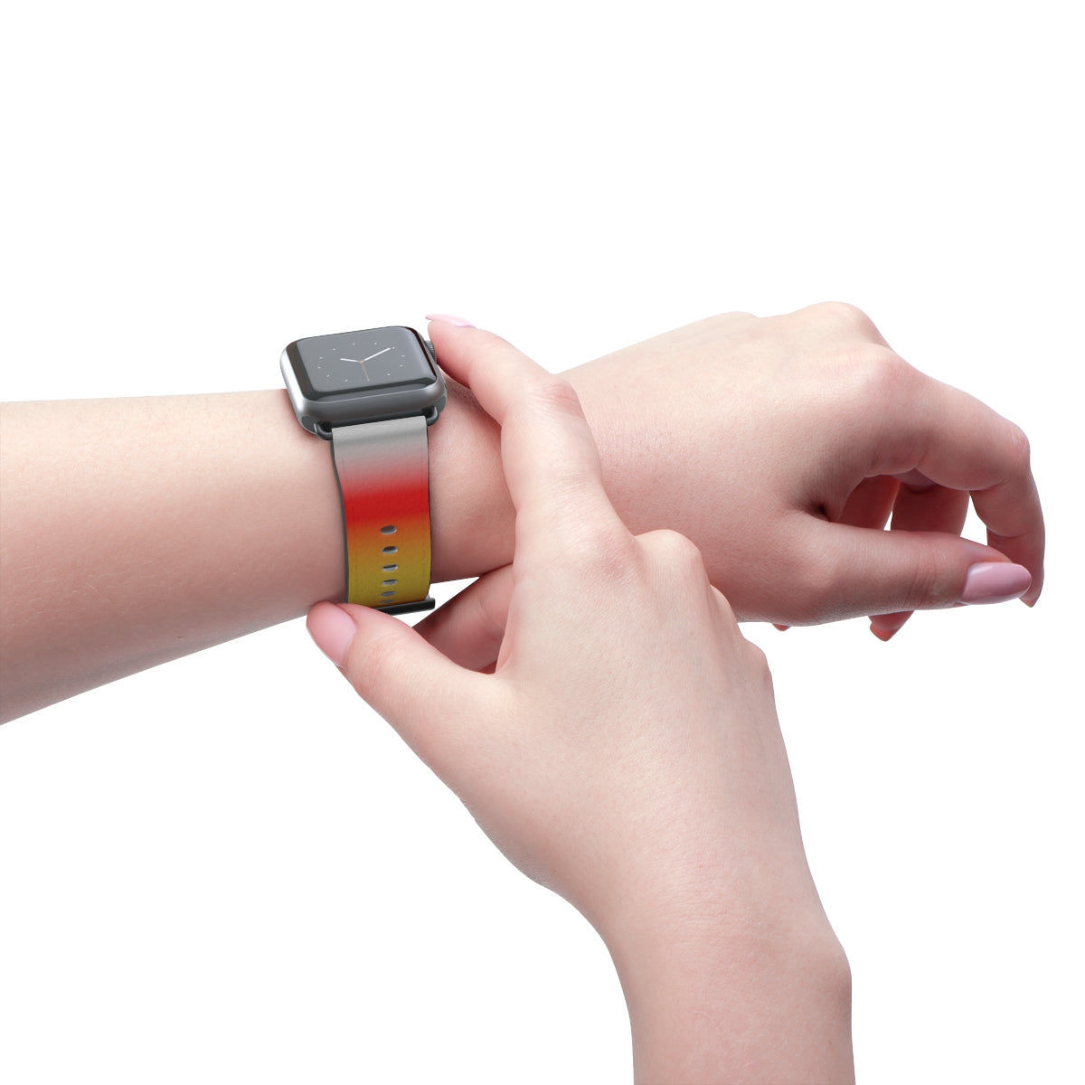 Proculsexual Pride Apple Watch Band Strap In Ombre worn on wrist