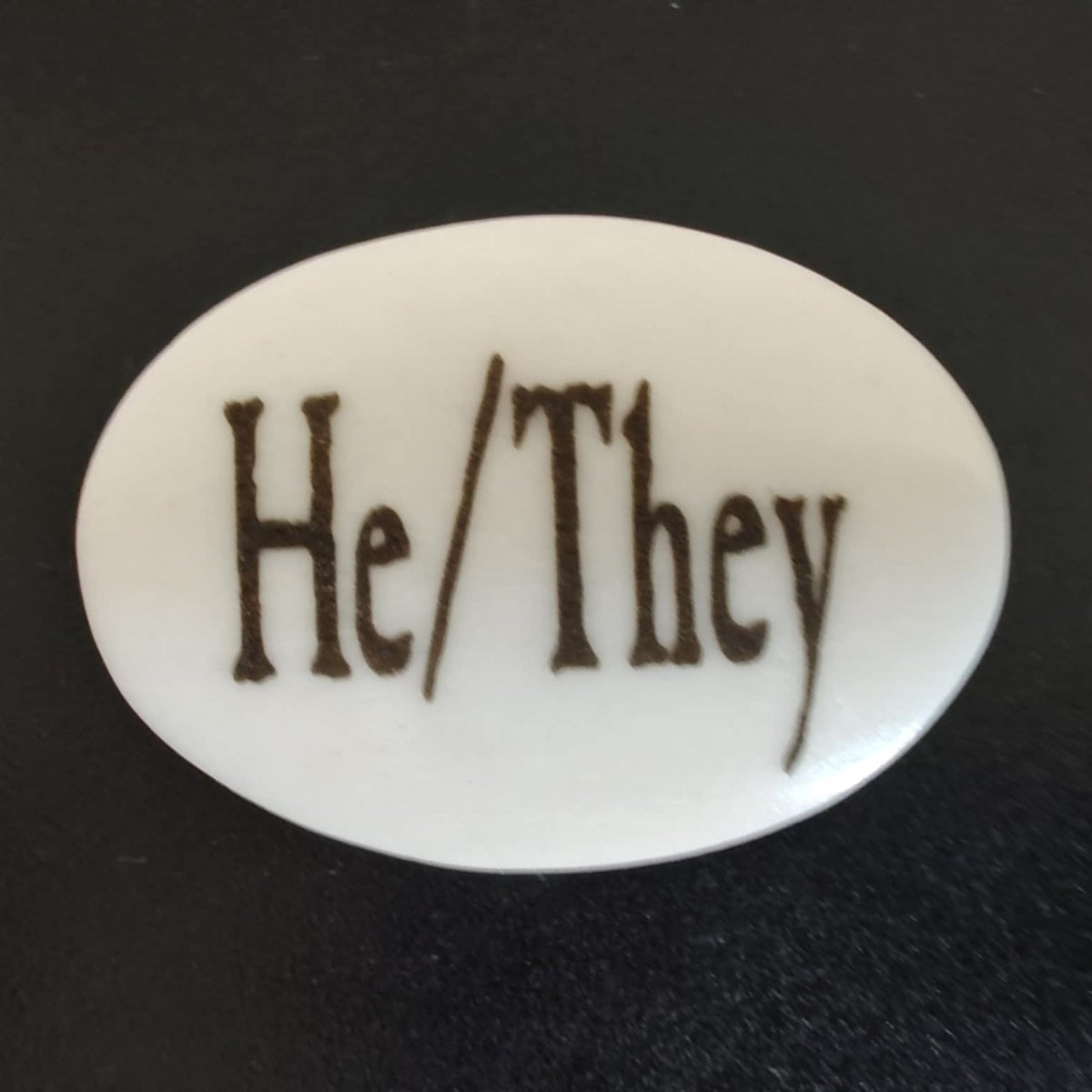 Versatta - Pronoun Lapel Pins - Bison Bone