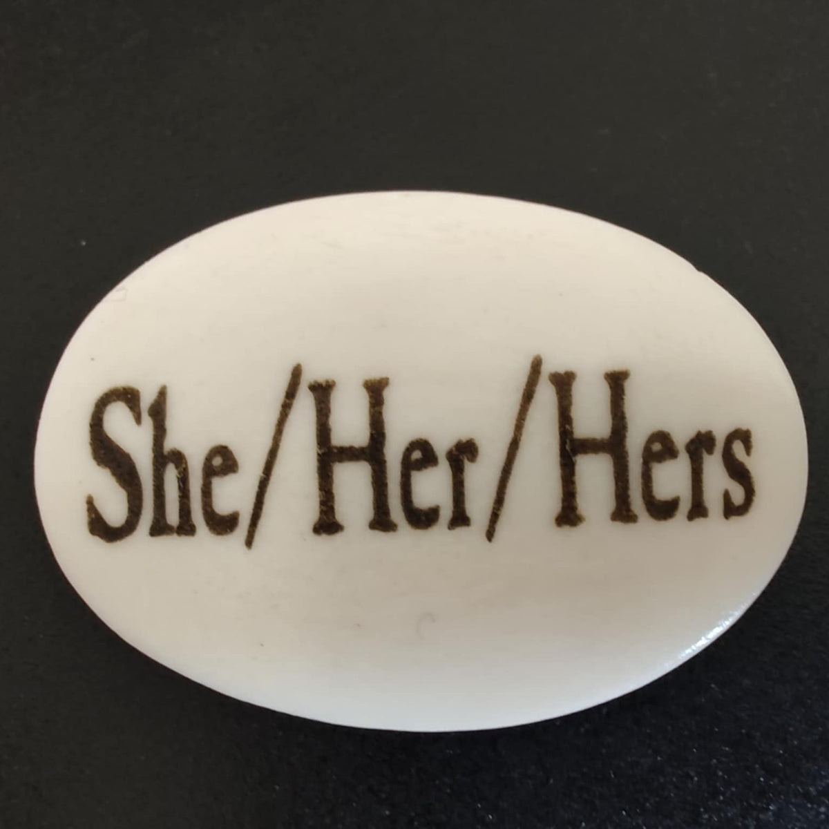 Versatta - Pronoun Lapel Pins - Bison Bone