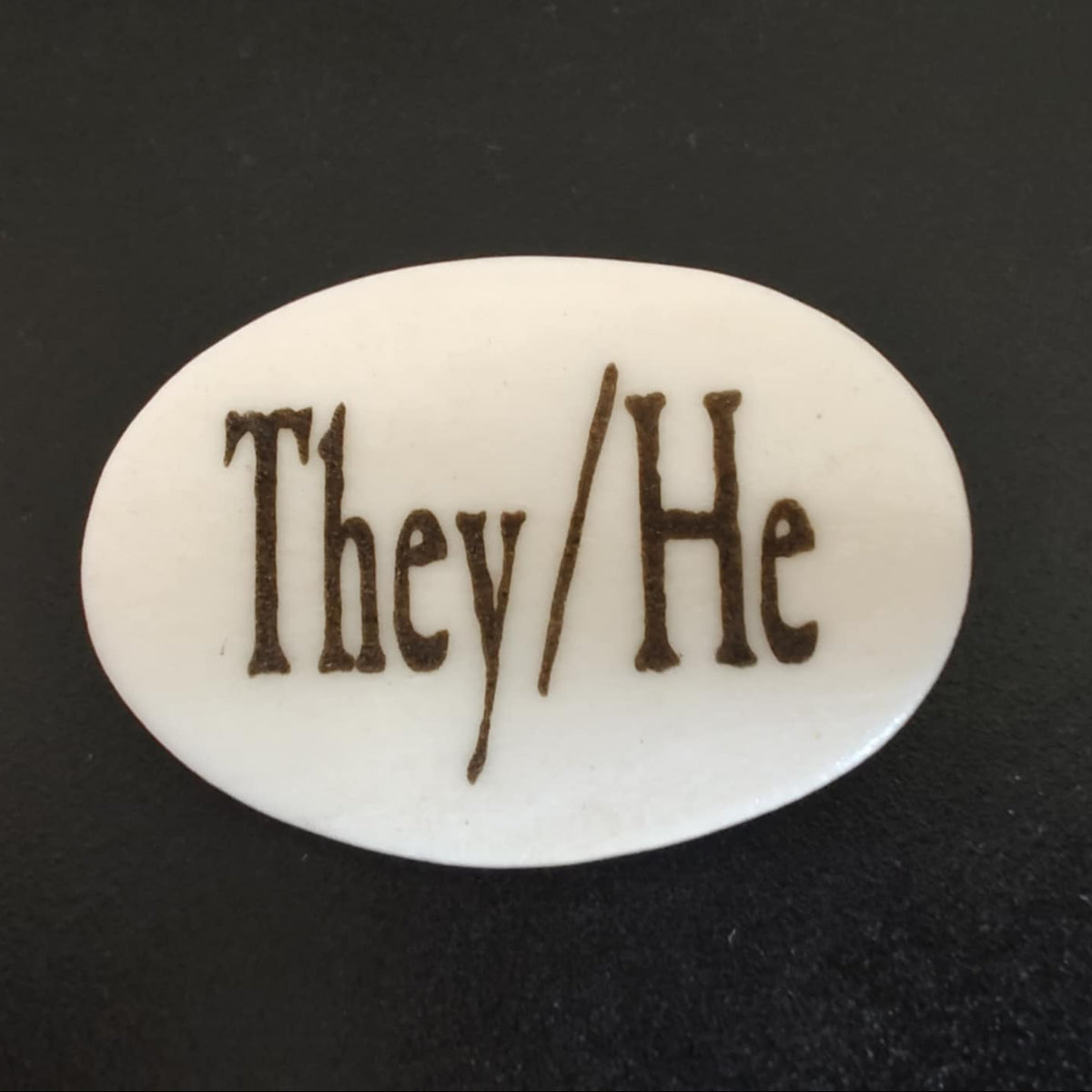 Versatta - Pronoun Lapel Pins - Bison Bone