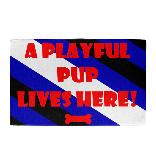 Pup Play - A Playful Pup Lives Here Welcome Mat asset_6918_transformation_20372