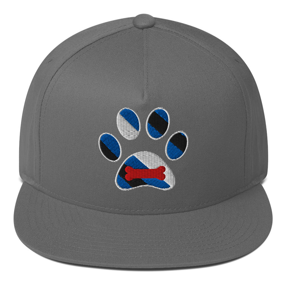 Puppy Pup Play Paw Embroidered Snapback Baseball Cap Grey puppy-pup-play-paw-embroidered-snapback-baseball-cap-grey-front